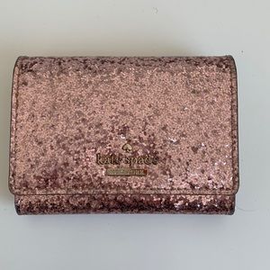 Kate Spade rose gold glitter wallet